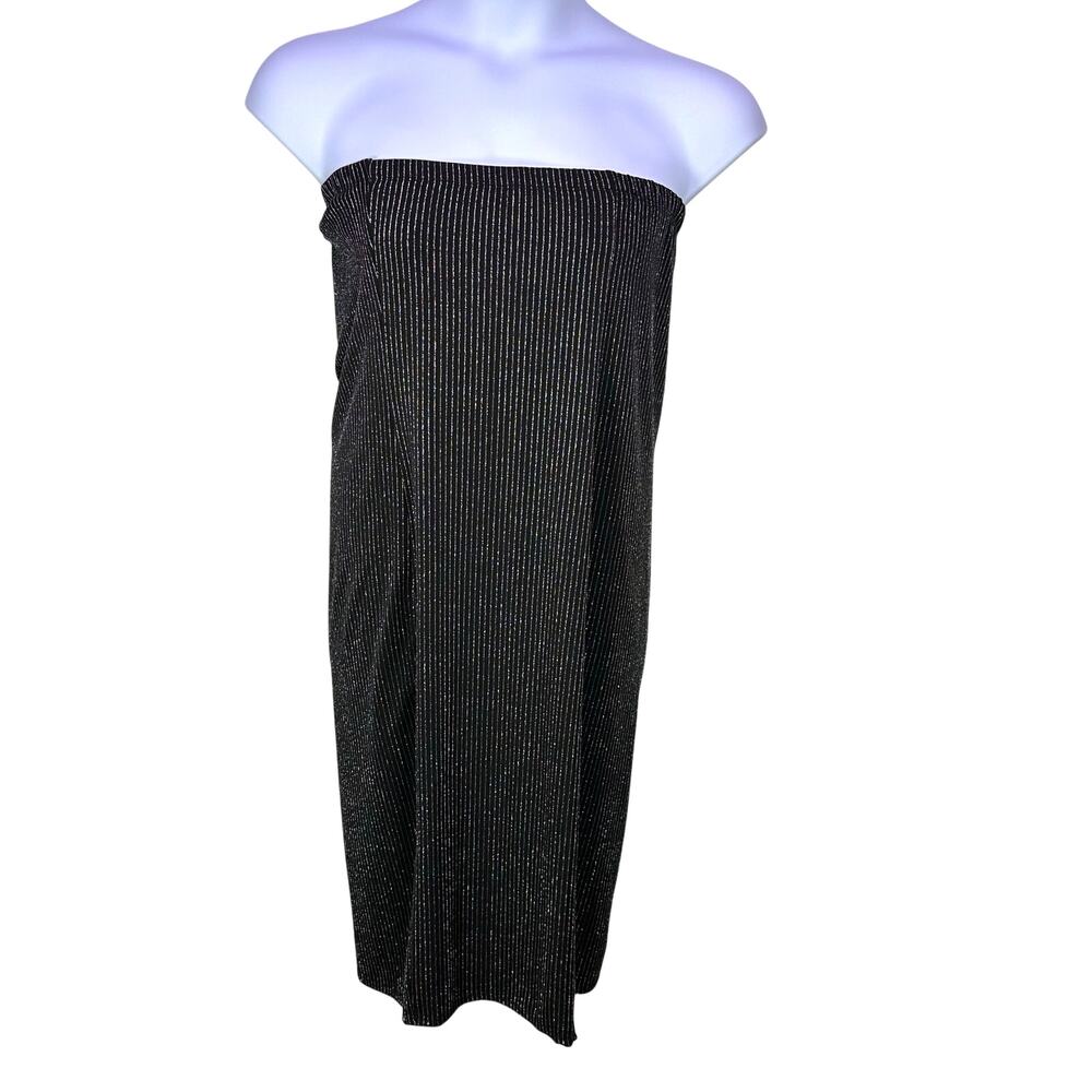 Vintage y2k 2x black silver stripe‎ goth grunge romantic USA dress sleeveless